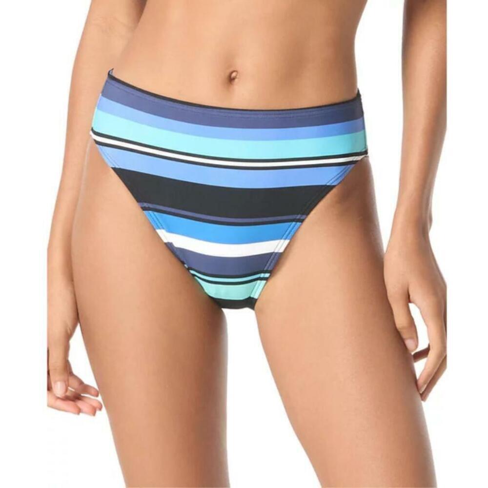 Michael Kors Multicolor High Leg Bikini Bottom Stripes M